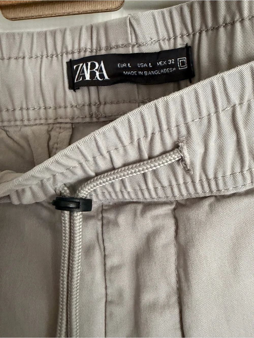 Zara Men's Light Gray Elastic Waist Joggers Relaxed Fit Causal Streetwear L - Picture 4 of 7